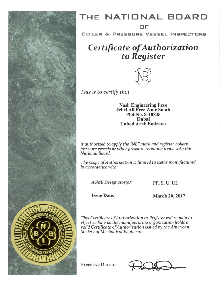 Qualification & Certification Nash Engineering